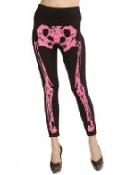 Legging squelette rose fluo femme