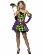 Carnival Harlequin Costume for Women clown purple-yellow-green